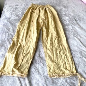 Tan cotton elastic waisted pants